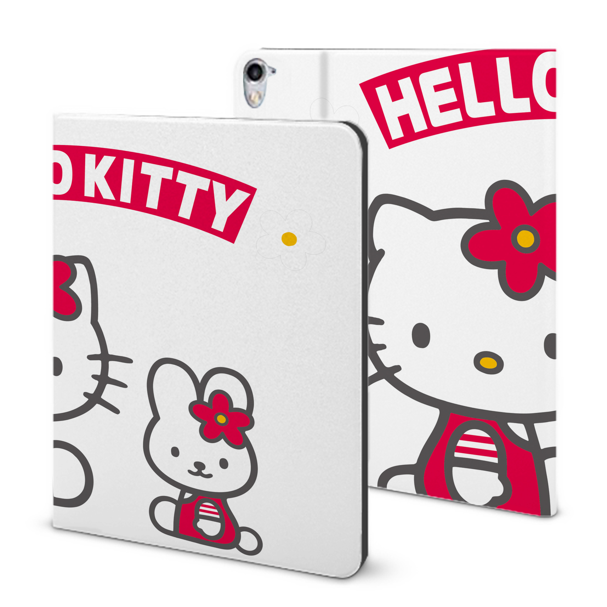 （画像用） Hello Kitty ハローキティ IPad ケース ブック型 PUレザー TPU 耐衝撃 軽量 薄型 ペン収納なし 全面保護 IPad 各モデル対応